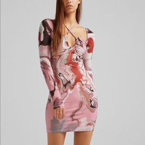 Berksha Long Sleeve Short 70’s Style Printed Dress Size Medium